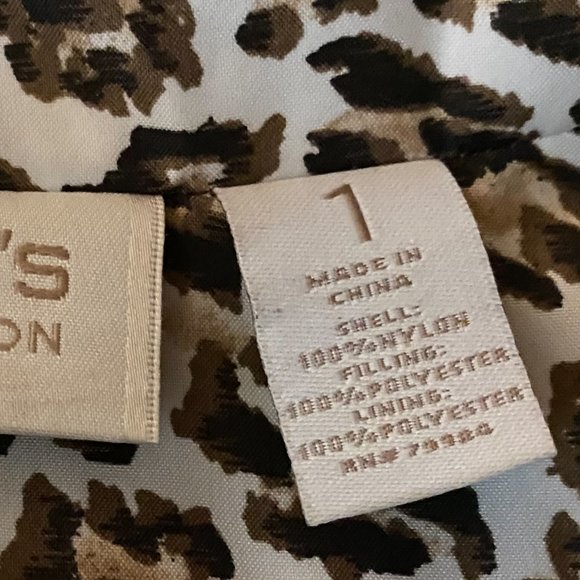 Chico's Gold Metallic Vest Leopard Print Lined 1 - Picture 5 of 7